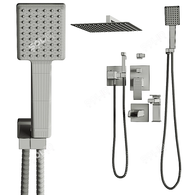 Gappo Shower Set: G7107-20 3D model image 6