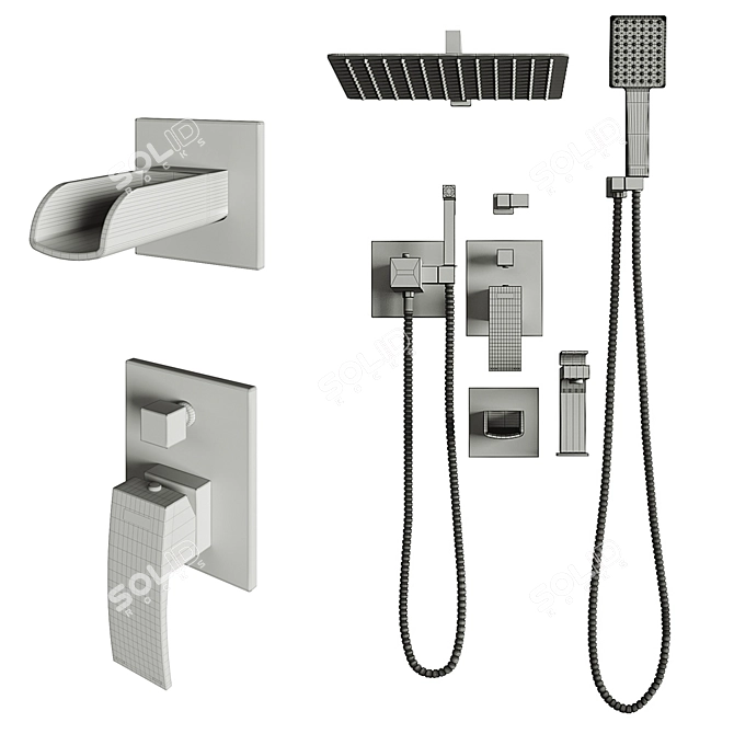 Gappo Shower Set: G7107-20 3D model image 7