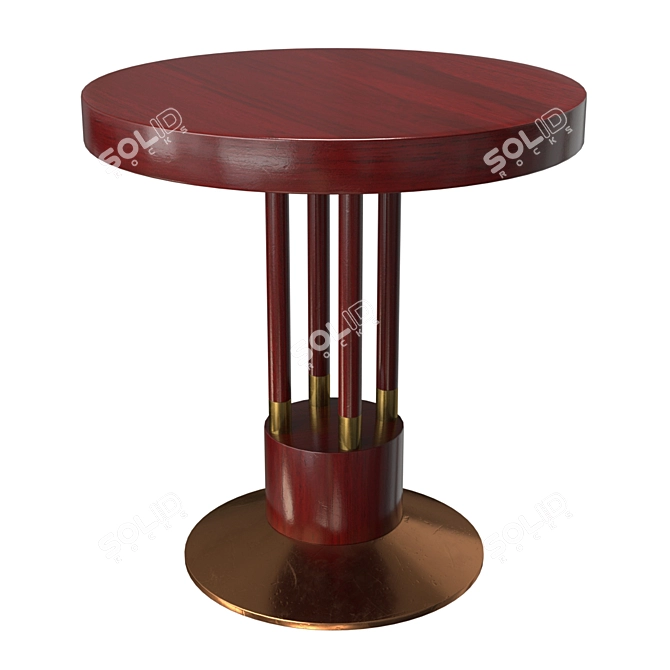 Vienna Art Nouveau Copper Coffee Table 3D model image 1