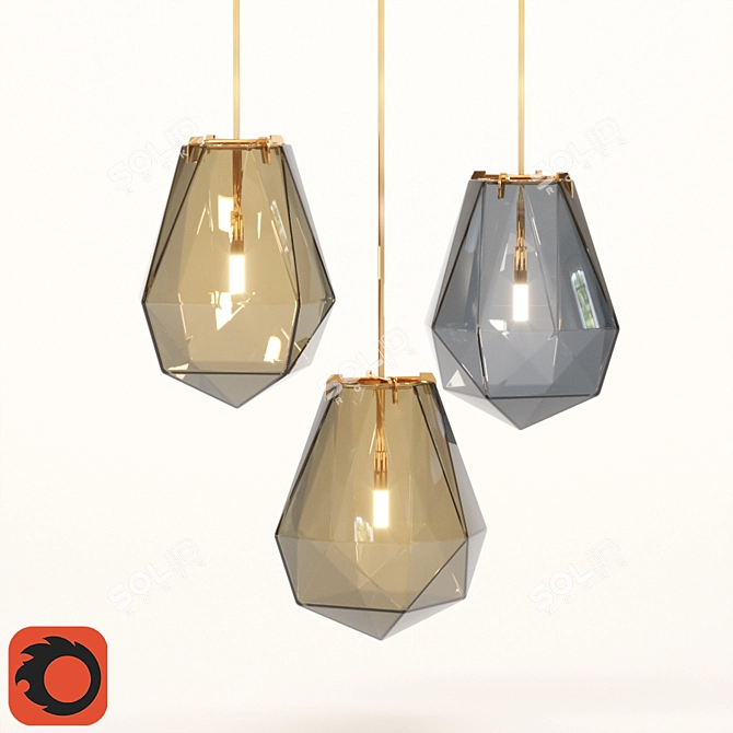 Elegant Jeweler Pendant Lamp 3D model image 1
