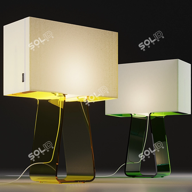 Sculpted Acrylic Mesh Lamp 3D model image 3