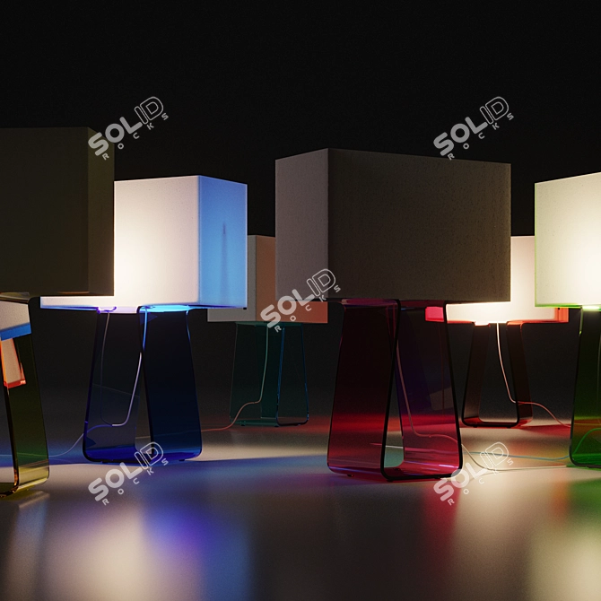 Sculpted Acrylic Mesh Lamp 3D model image 4