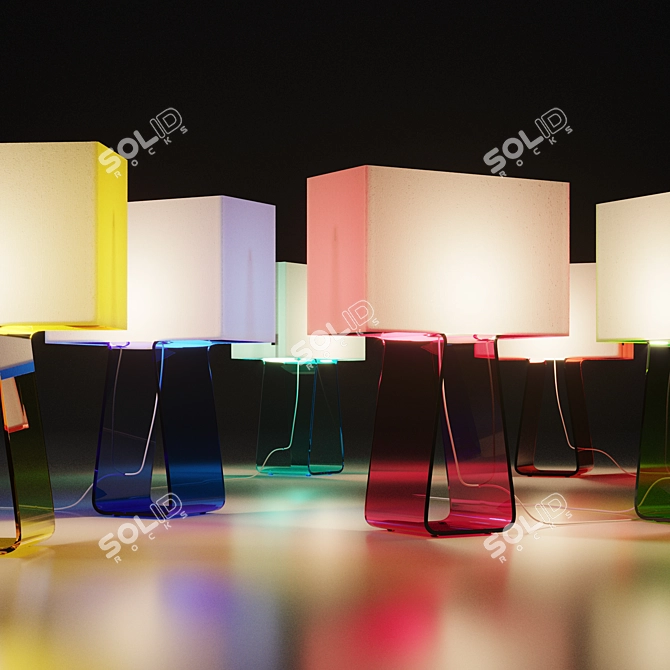 Sculpted Acrylic Mesh Lamp 3D model image 5