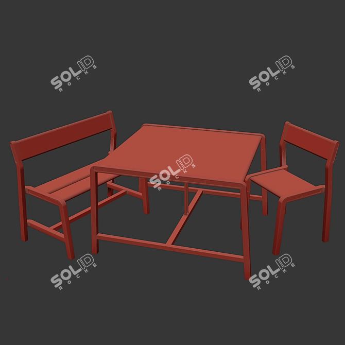 YPPERLIG Kids Bench: Playful Seating 3D model image 2