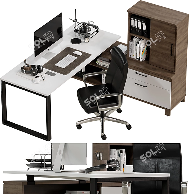 Modern Office Furniture Set 3D model image 4