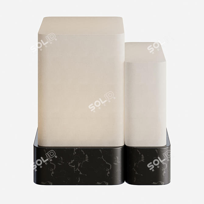 Elegant Haneda Marble Table Lamp 3D model image 1