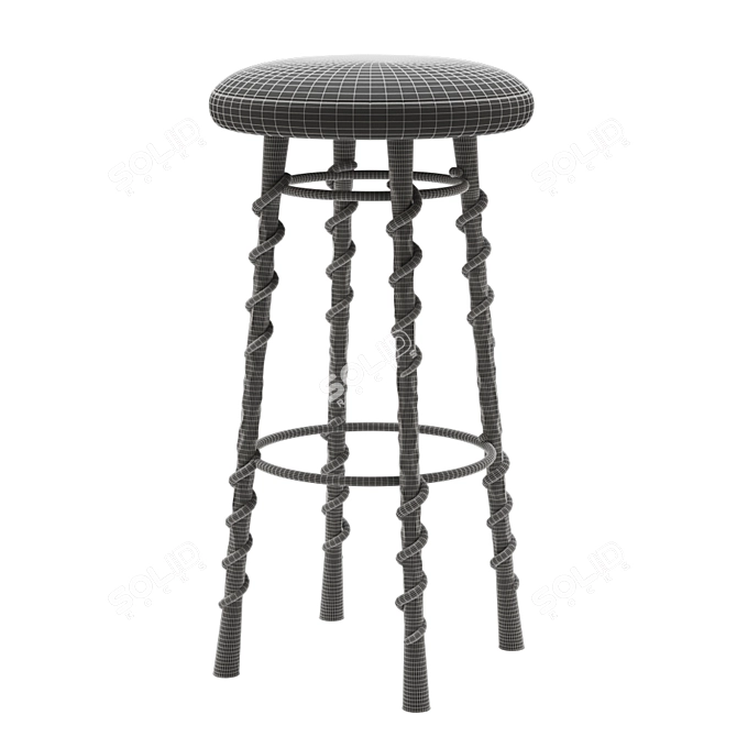 Sleek Serpent Barstool by Kelly Wearstler 3D model image 2