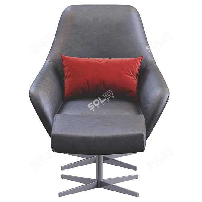 Luxury Leather Comfort Armchair 3D model image 5