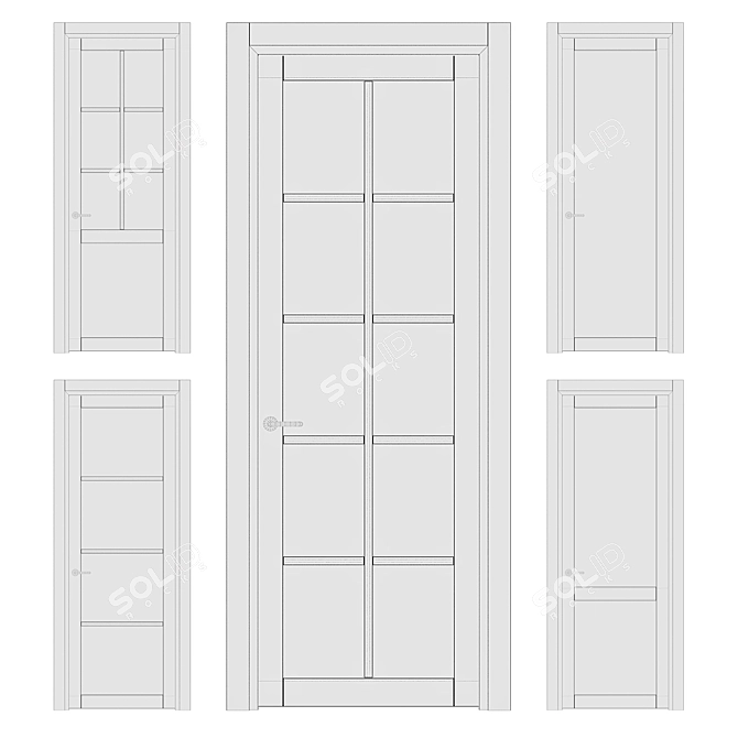 Neo Volhovec: Elegant 4-Door Set 3D model image 2