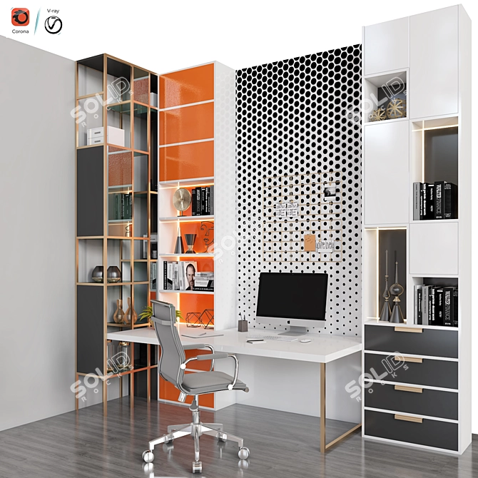 Modern Teen Office Furniture 3D model image 5