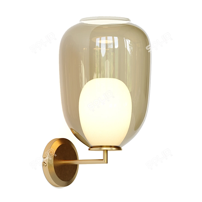 Brass Double Glass Bumble Lamp 3D model image 1