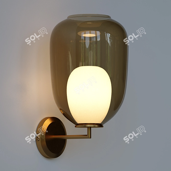 Brass Double Glass Bumble Lamp 3D model image 2