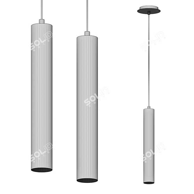 Modern Metal Pendant Light 3D model image 2