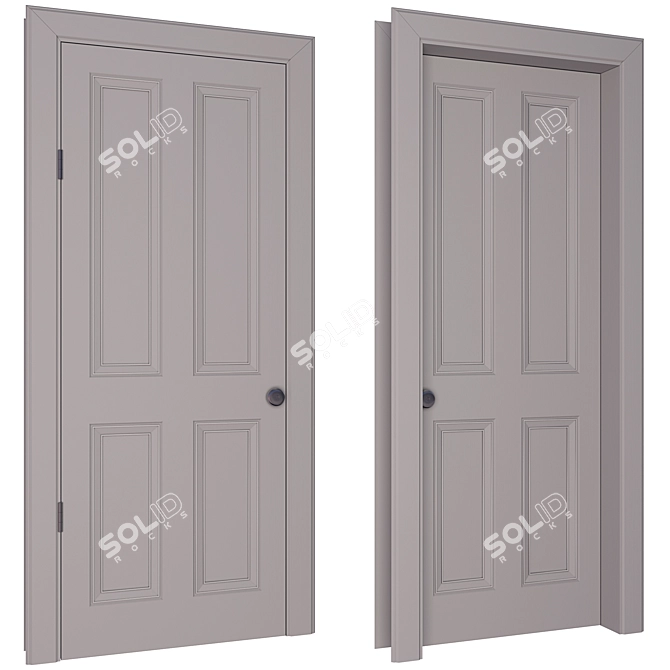 Timeless Entry Door - Classic Elegance 3D model image 4