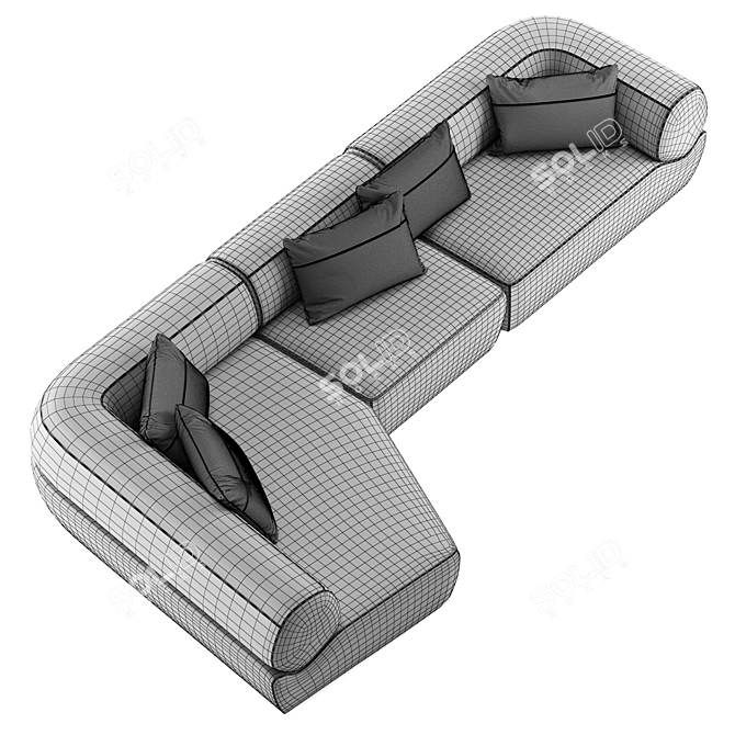 Modern B&B Italia Naviglio Corner Sofa 3D model image 7
