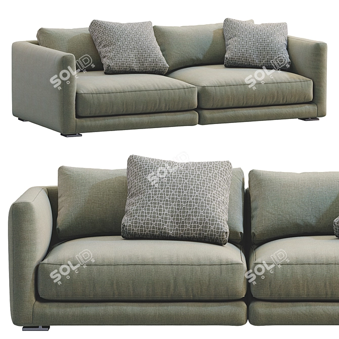 Elegant Poliform BRISTOL 1 Sofa 3D model image 1