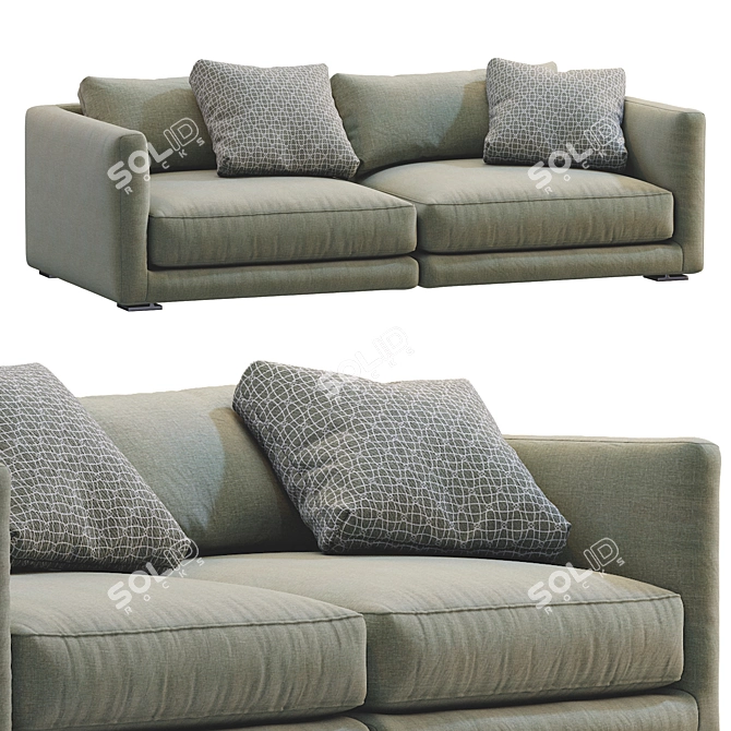 Elegant Poliform BRISTOL 1 Sofa 3D model image 6