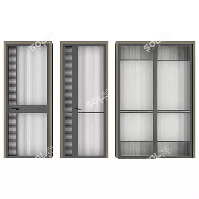 Sleek Glass Door: Polys - 9886, Vertex - 17968 3D model image 1