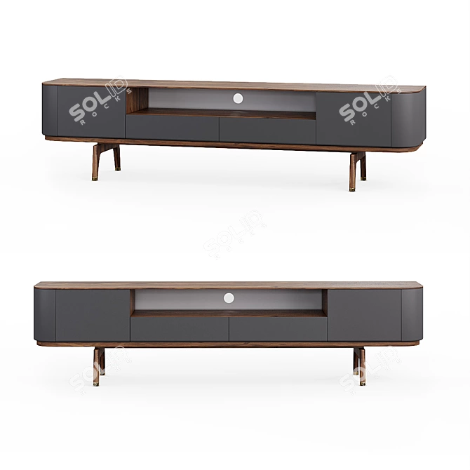 London TV Unit: Sleek Sub Module 3D model image 1