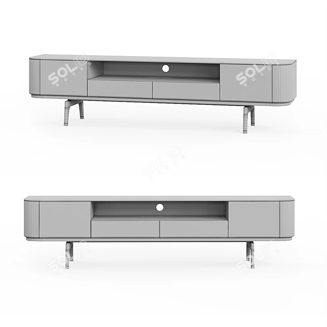London TV Unit: Sleek Sub Module 3D model image 3
