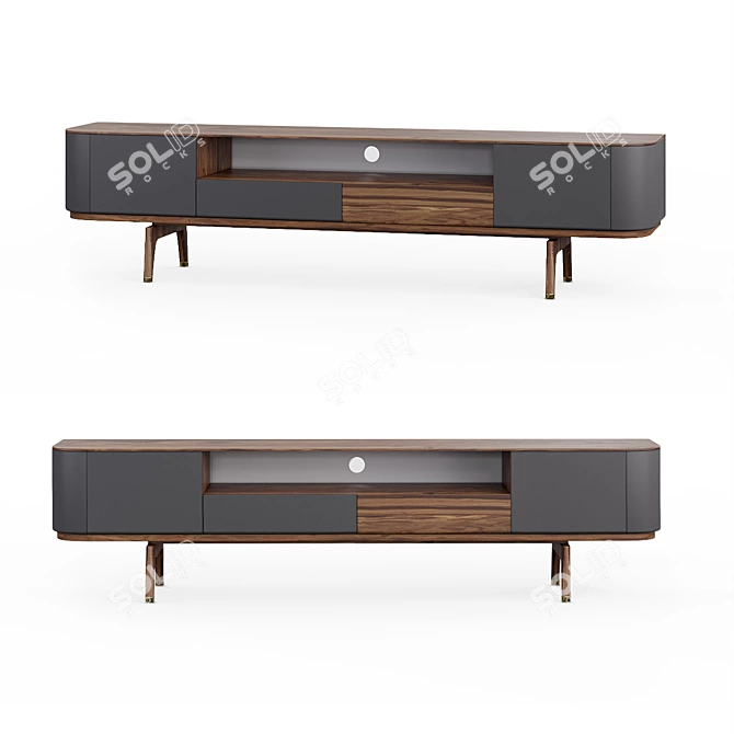 London TV Unit: Sleek Sub Module 3D model image 5