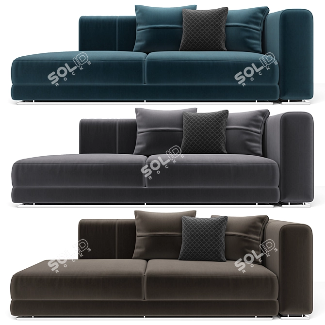 Mnoxet Modern Design Sofa: Enhanced Comfort & Style 3D model image 1