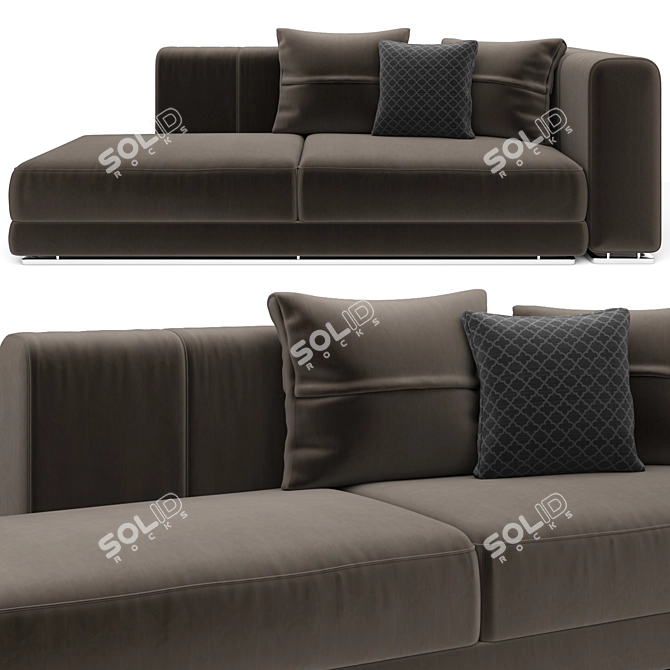 Mnoxet Modern Design Sofa: Enhanced Comfort & Style 3D model image 3