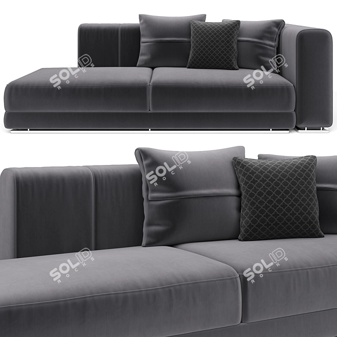 Mnoxet Modern Design Sofa: Enhanced Comfort & Style 3D model image 4