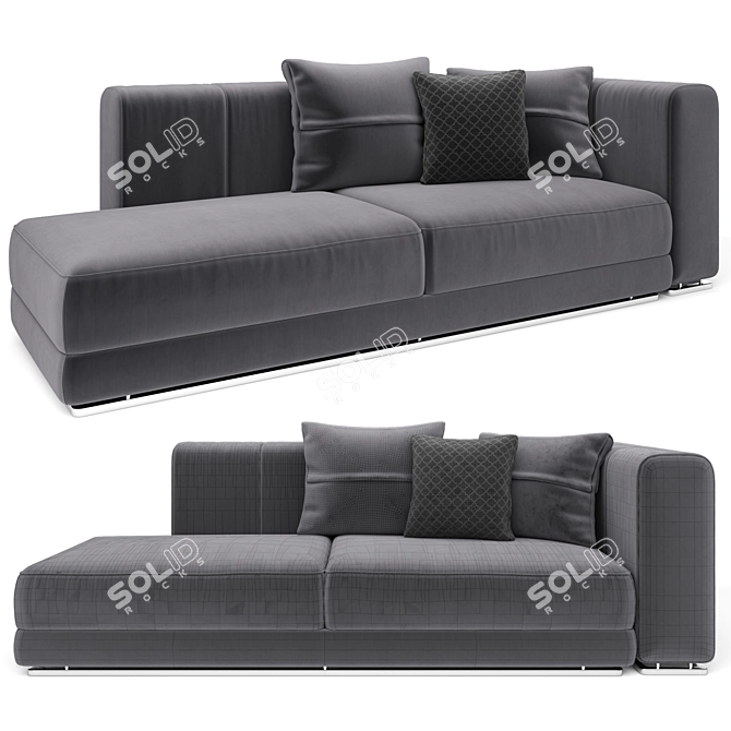 Mnoxet Modern Design Sofa: Enhanced Comfort & Style 3D model image 7