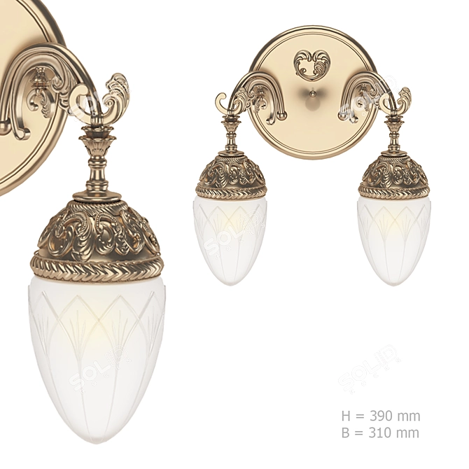 Empire Style Wall Sconce 3D model image 1