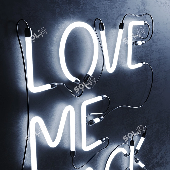 Glowing Love Neon Sign 3D model image 2