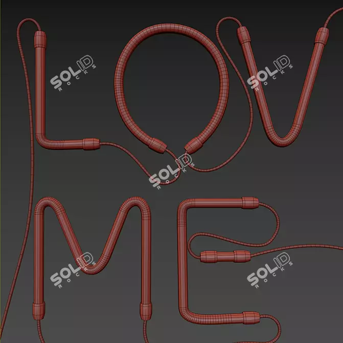 Glowing Love Neon Sign 3D model image 5