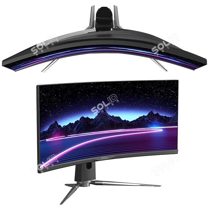 MSI MPG Artymis 343CQR: Immersive Gaming Power 3D model image 3