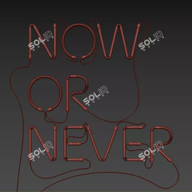 Now or Never Neon Sign Set 3D model image 6