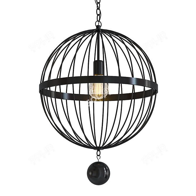 Modern Wire Cage Pendant 3D model image 1