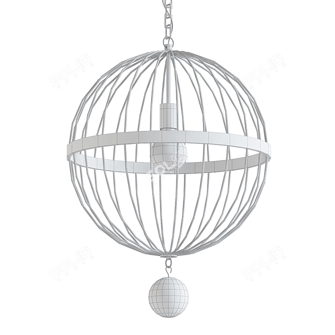 Modern Wire Cage Pendant 3D model image 2