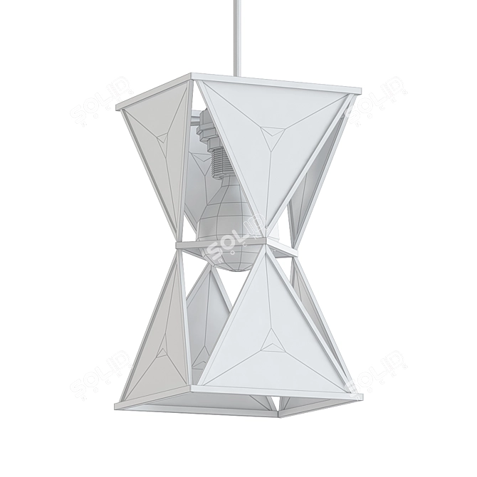 Modern PolyPyramid Glass Pendant 3D model image 2