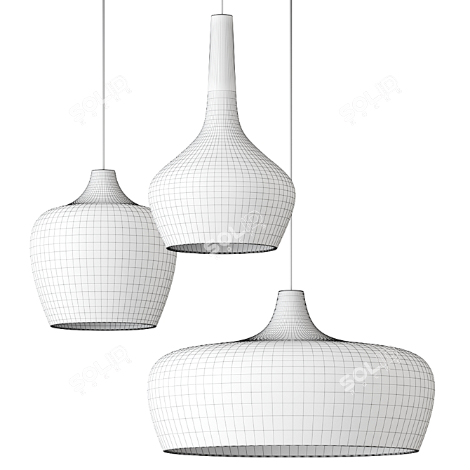 Elegant GOLDIE Ceramic Pendant Lamp 3D model image 3