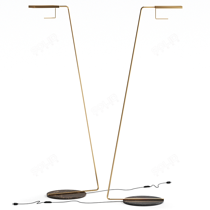 Sleek Blade Floor Lamp: Adjustable LED Metal Beauty 3D model image 2