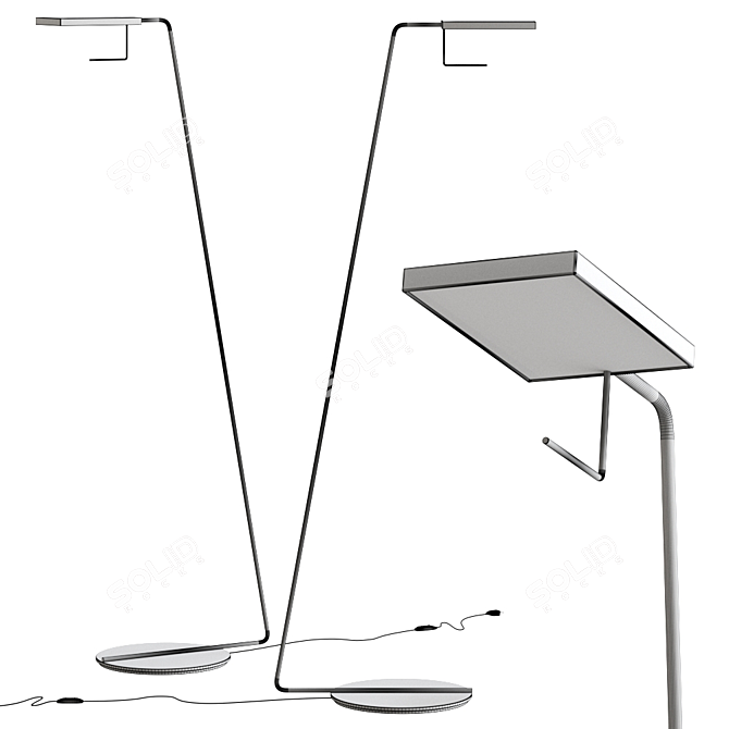 Sleek Blade Floor Lamp: Adjustable LED Metal Beauty 3D model image 3