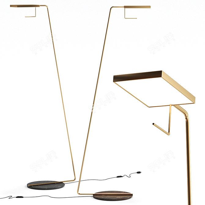 Sleek Blade Floor Lamp: Adjustable LED Metal Beauty 3D model image 4