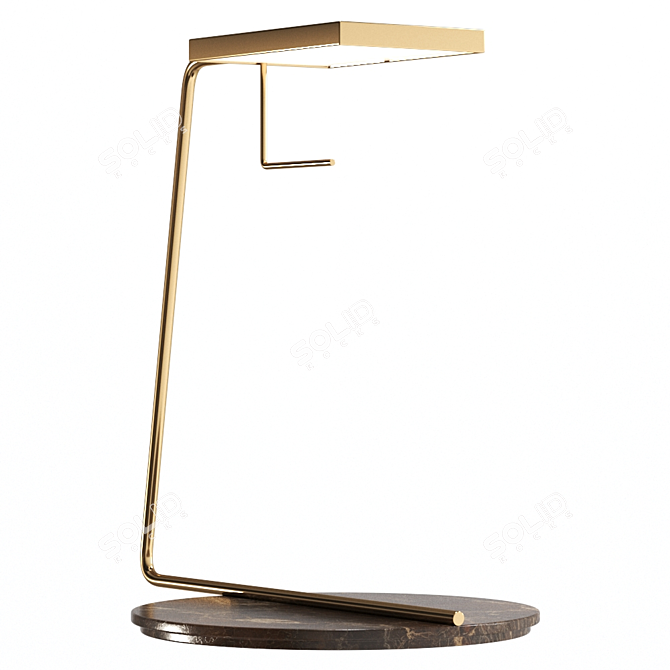 Sleek Adjustable Metal Lamp 3D model image 2