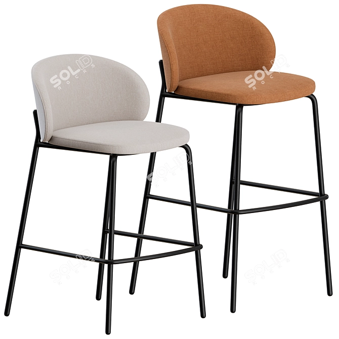 Princeton Barstool: Sleek Design, Maximum Comfort 3D model image 1