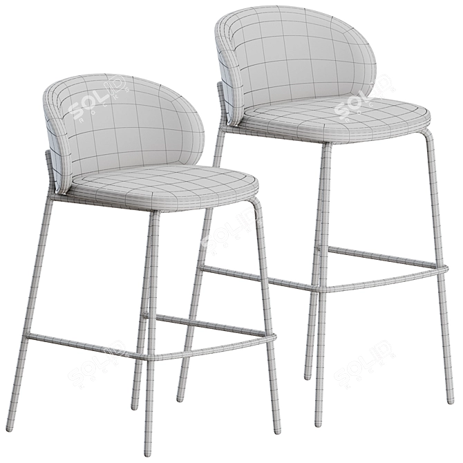 Princeton Barstool: Sleek Design, Maximum Comfort 3D model image 4