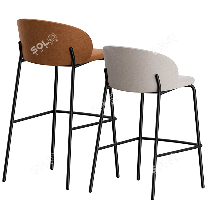 Princeton Barstool: Sleek Design, Maximum Comfort 3D model image 7