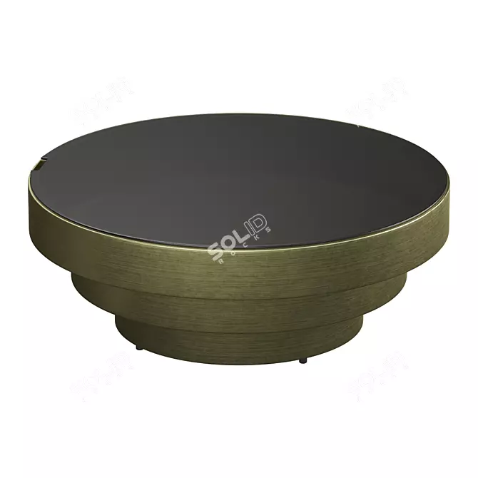 Eichholtz Sinclair Brass and Black Glass Coffee Table 3D model image 1