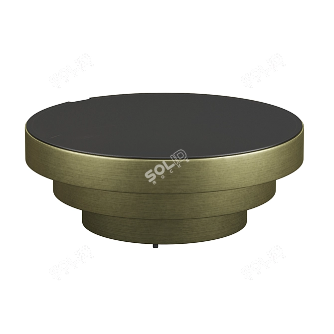 Eichholtz Sinclair Brass and Black Glass Coffee Table 3D model image 2