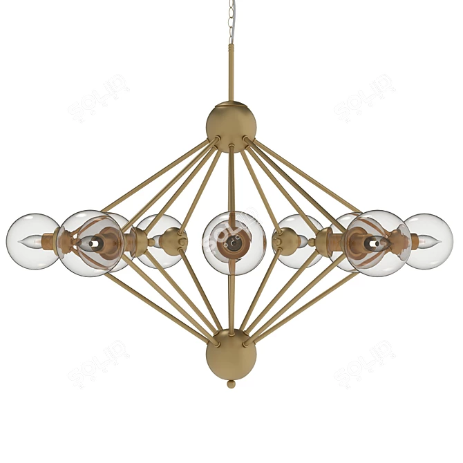 Francisca SP10 Gold/Cognac Pendant Light 3D model image 1