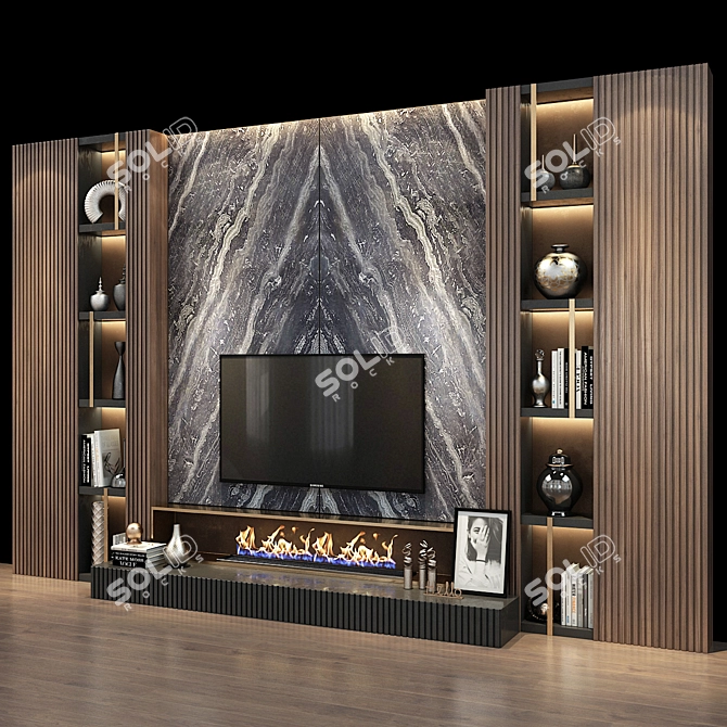 Sleek TV Stand 0367 3D model image 3