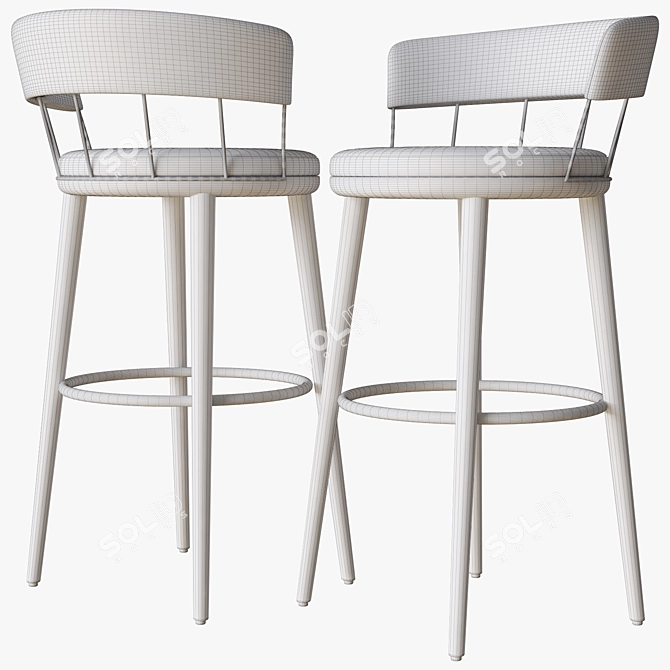 Meru L Bar Stool: Sleek Design, Comfort & Durability! 3D model image 3